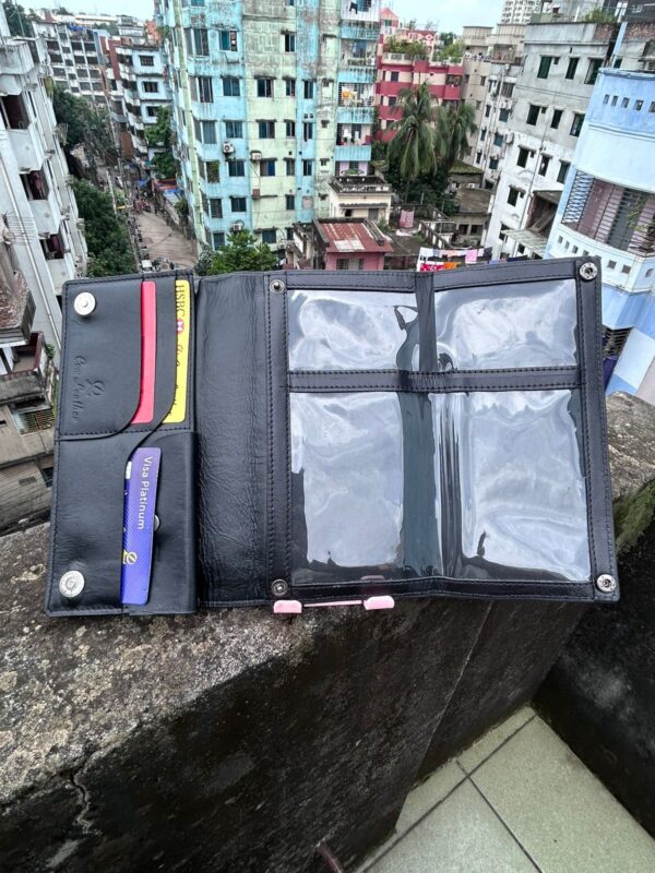 bike peapers & long wallet genuine leather black colour