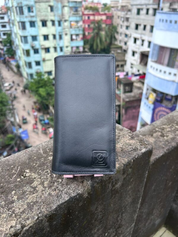 bike peapers & long wallet genuine leather black colour