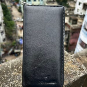 round zipper wallet black colour rk
