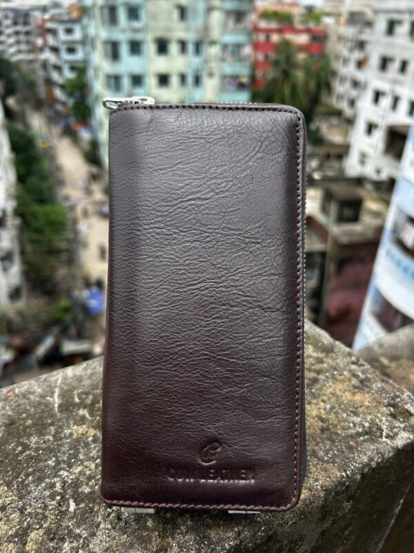 round zipper chocolate colour wallet rc