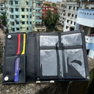 bike peapers & long wallet genuine leather black colour