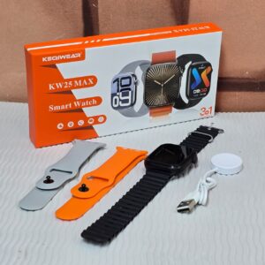 KW25 MAX Smart Watch for Health, Fitness, Calls + 3 Straps