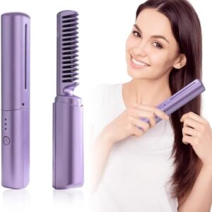 Wireless Hair Straightener Comb, Hot Air Brush, Usb Rechargeable
