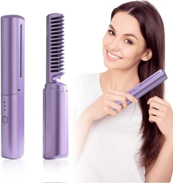 2025/12/1000031619.jpg Wireless Hair Straightener Comb, Hot Air Brush, Usb Rechargeable